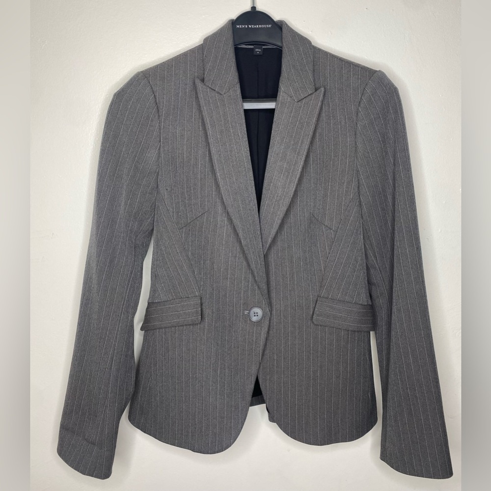 Express Pinstripe Gray Blazer